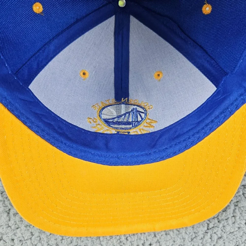 Golden State Warriors Hat Snapback Blue Yellow 6 Panel Basketball